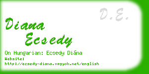 diana ecsedy business card